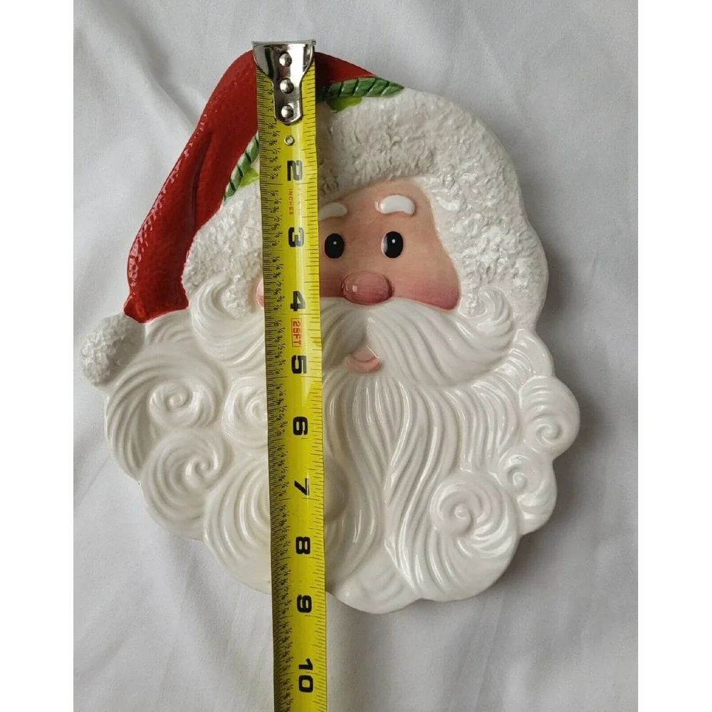 Fitz & Floyd Holiday Cheer~Santa Porcelain Cookie Plate Dish~2008